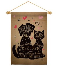 Friends are Like Stars Flag, Dog Puppy Spoiled Paw, Pet Nature Yard Banner
