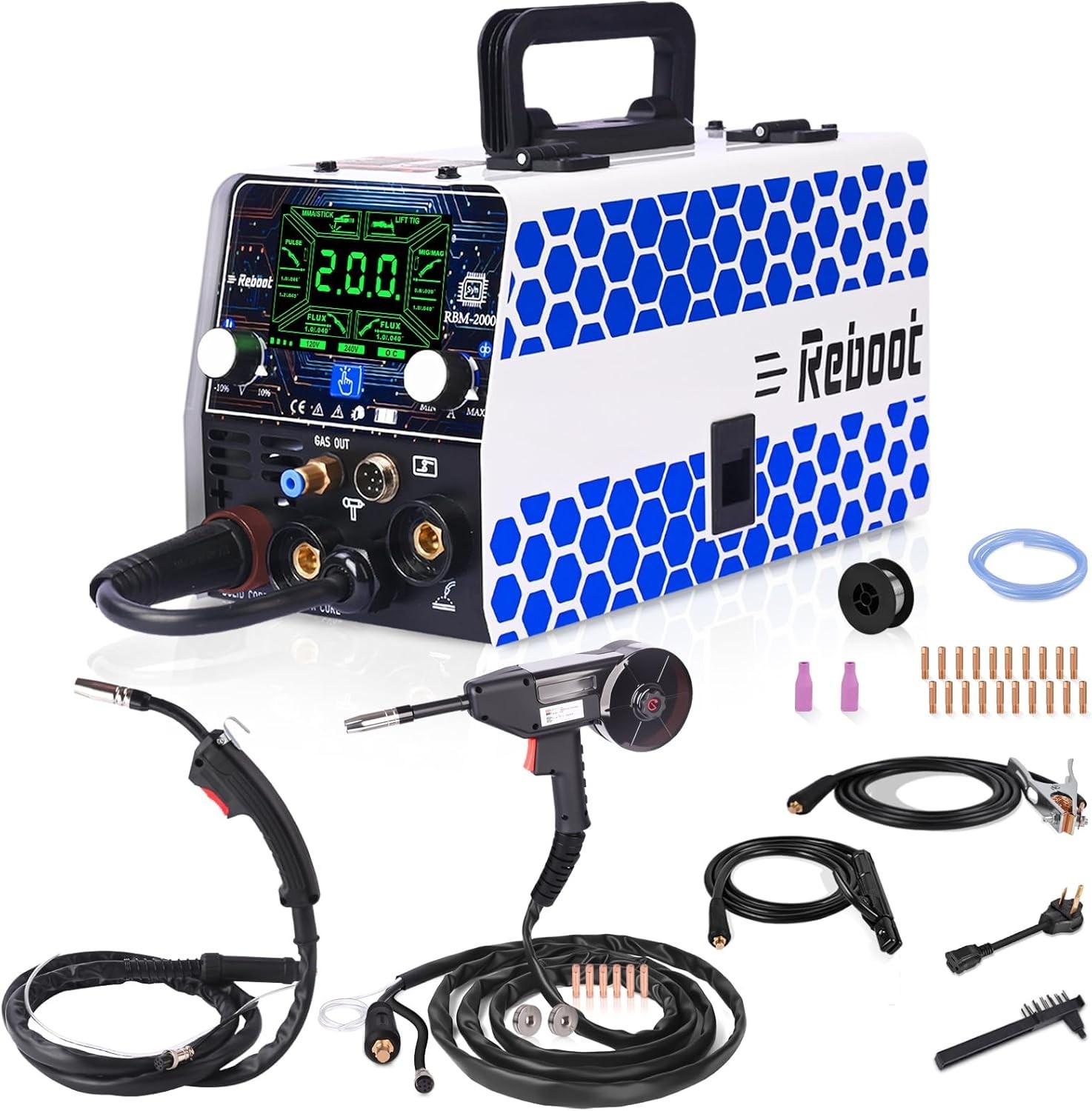 Reboot RBM2000 5-in-1 Welder 120V/240V with Spool Gun Aluminum Welding