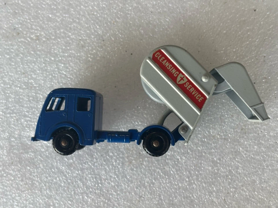 Vintage Lesney Matchbox Blue Dennis Refuse Garbage Truck w/ Box #15- 1963 - Image 2 of 4