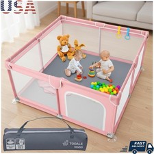 Spacious Indoor Baby Playpen Secure Foldable Play Yard Toddlers Exploration New