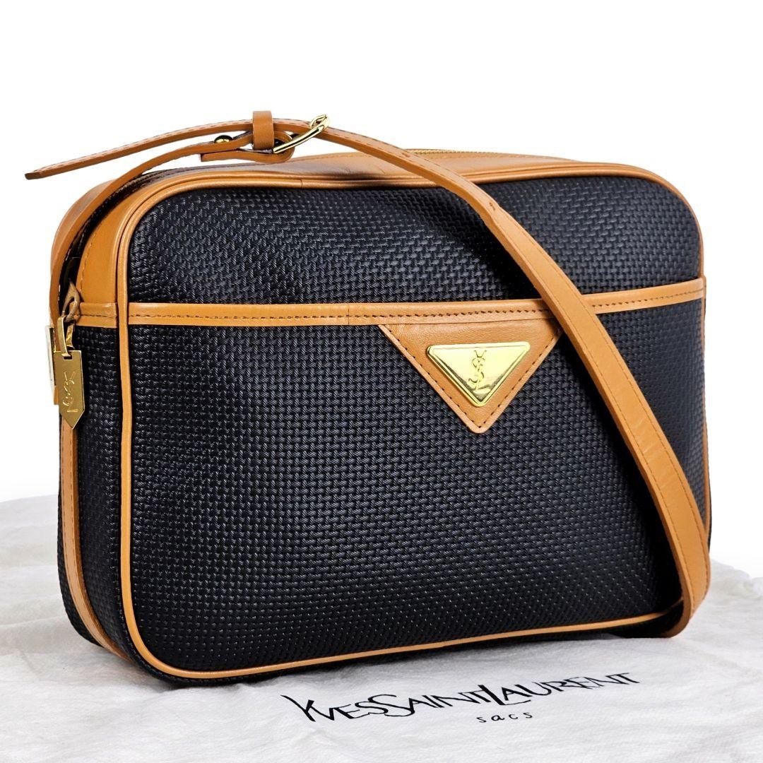 Borsa a tracolla Yves Saint Laurent vintage in pelle nera ottime condizioni