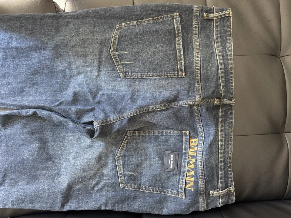 Jeans masculino de moto Balmain Paris tamanho 38 - Imagem 4 de 4