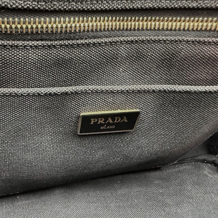 PRADA Canapa Tote Bag Large Logo Canvas Black Free  i0606aq002190 Used Vintage B thumbnail 8