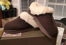 Women's Slip on Slippers, 100 Wool from Sheep, Anti-slip Rubber. NWT