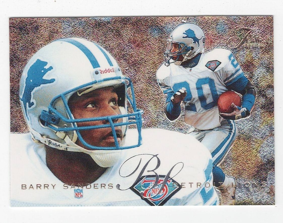 1995 Fleer BARRY SANDERS Flair Preview Insert Card #10 Detroit Lions