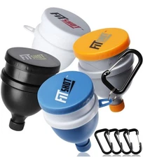 120ml Protein Powder Funnel + Pillbox Set of 4 w/ Keychain - BPA Free - Reusable