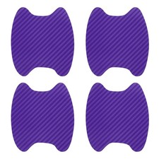 4pcs Car Door Handle Scratch Protectors Carbon Fiber Door Bowl 3D Purple
