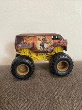 Spin Master Monster Jam THUNDER BUS Truck Yellow Cage Brown Rims 1:64