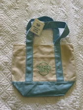 NEW TRADER JOE'S MINI CANVAS TOTE BAG PASTEL BLUE