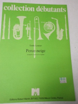 Emile Lesieur Perce-neige for Trumpet & Piano Sheet Music Editions Robert Martin