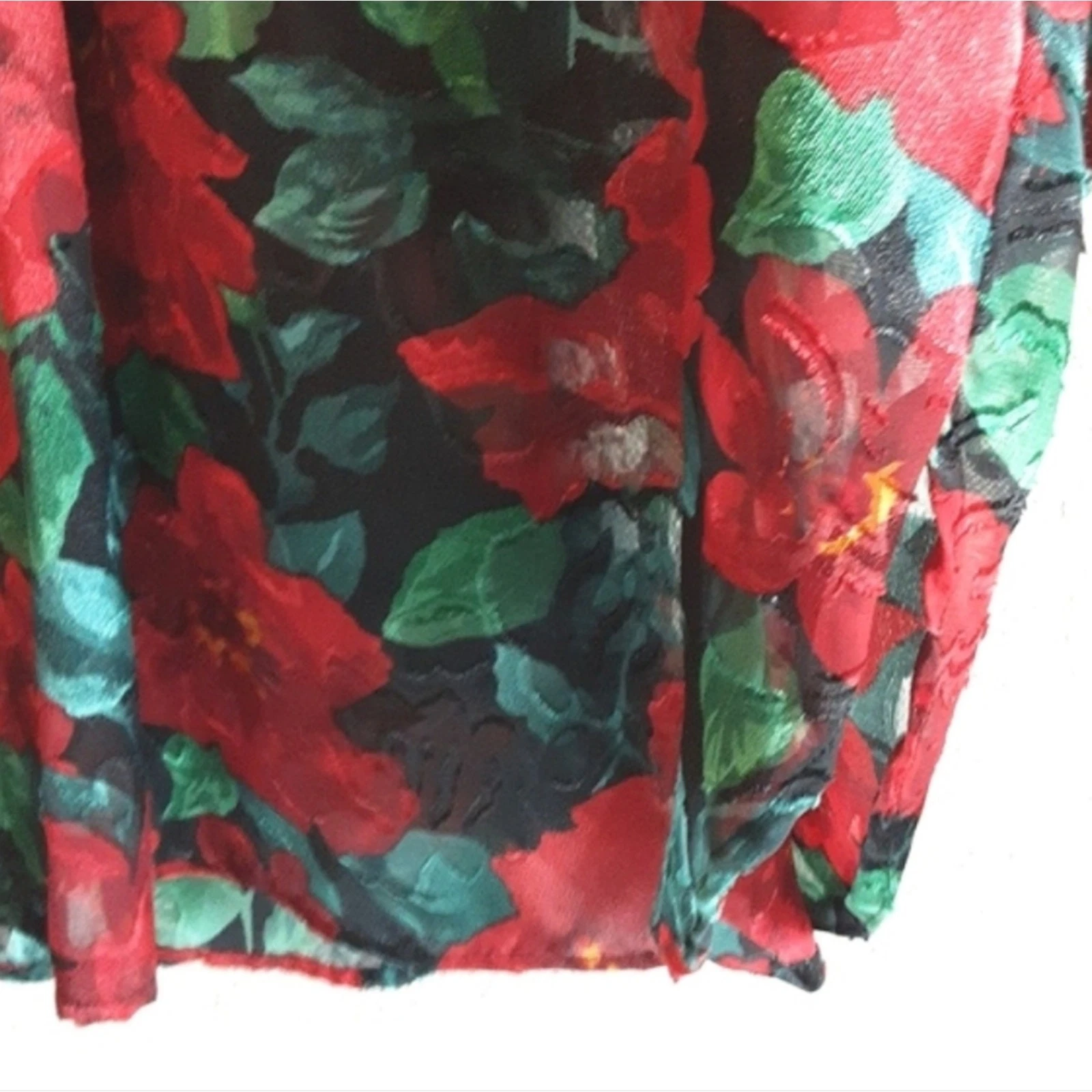 UNDERCOVER Abito Pigiama Victoria's Secret Anni 90 Floreale Burnout Trasparente Rosso Verde Camicia da Notte M