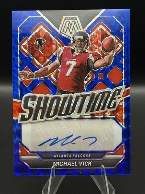 2024 Panini Mosaic - Michael Vick - Showtime Signatures Blue Prizm /99 - Falcons