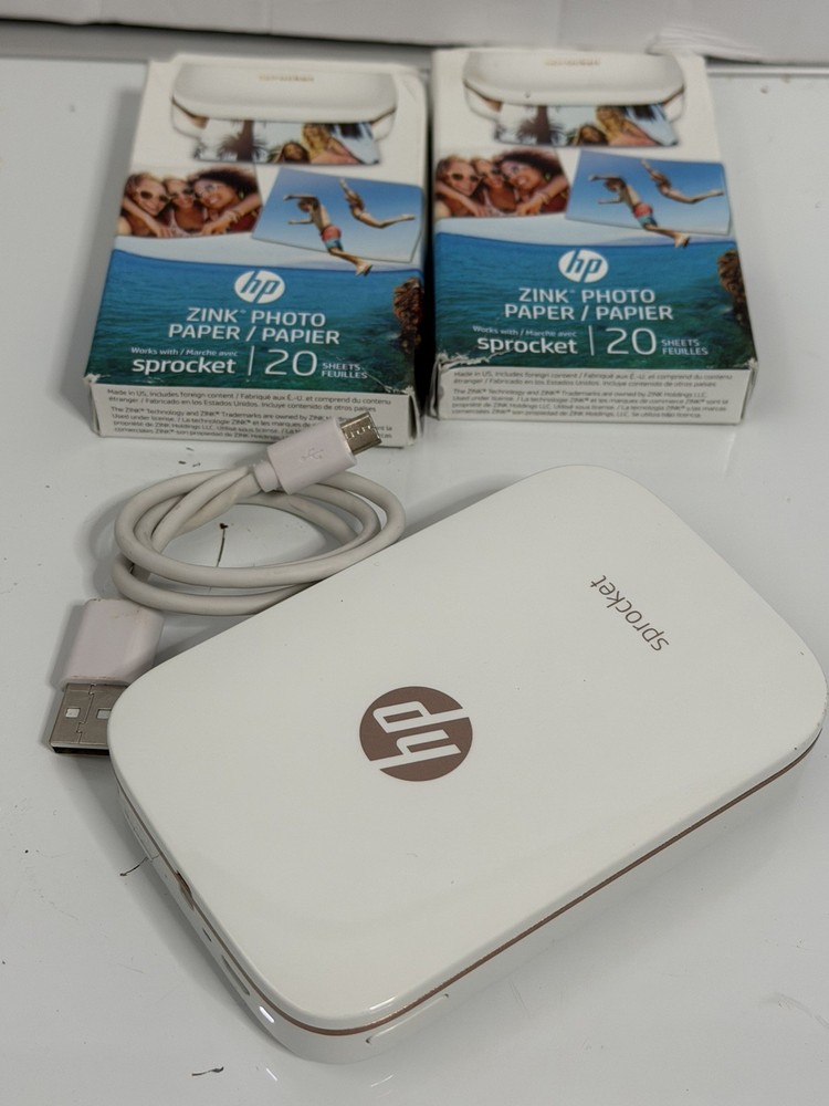 HP Sprocket Mini Bluetooth Photo Printer Rose Gold/White SNPRH-1603  Photo Paper