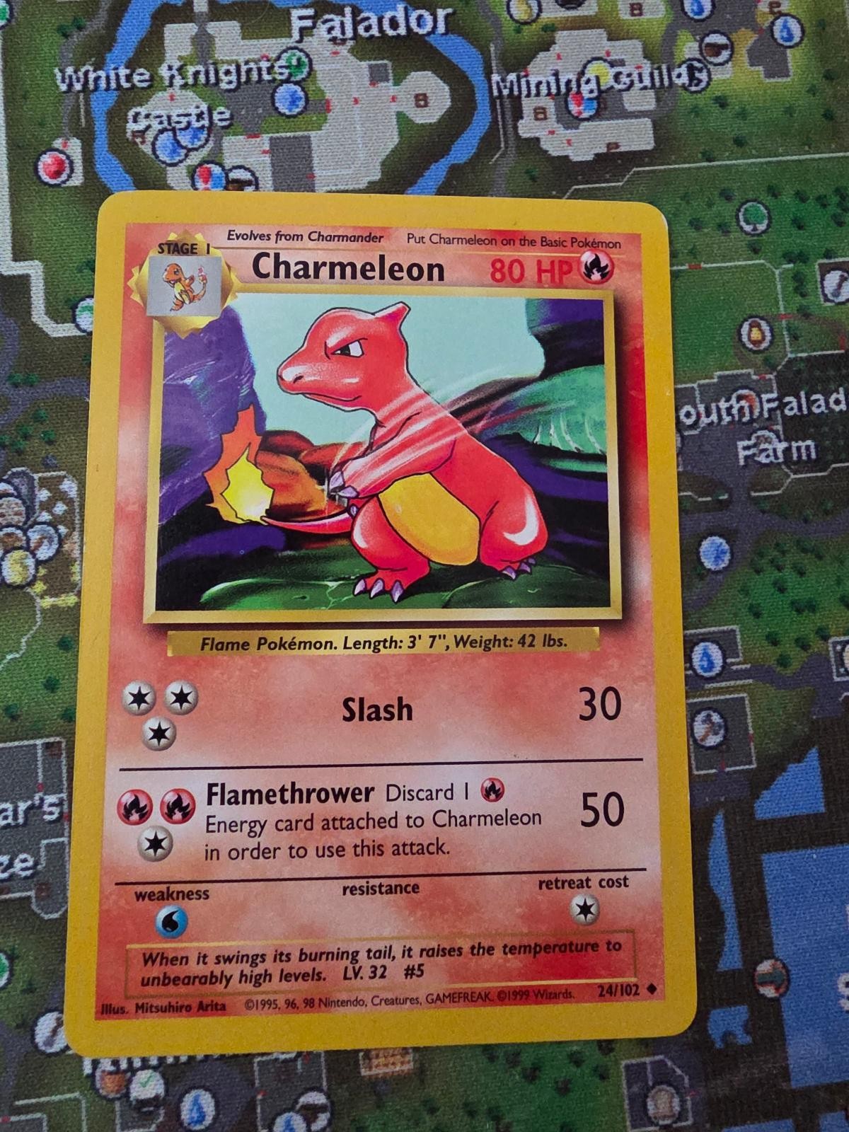 Charmeleon 24/102 Uncommon Base Set Unlimited Pokemon Near Mint