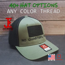 Blackout American Flag Embroidered Snapback & Flexfit Caps – 40 Hat Color Option
