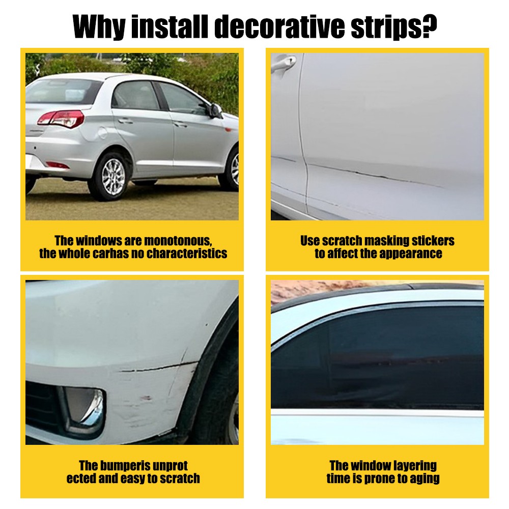 1/2" Trim Chrome Molding Car Strip Decoration Door Side Body Protector 16ft