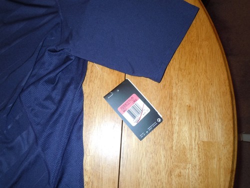 CAMISA DE LOS DETROIT TIGERS NIKE PRO COMBAT DRI FIT PARA HOMBRE GRANDE NUEVA CON ETIQUETAS AZUL OSCURO - Imagen 4 de 7
