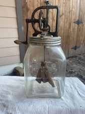 Vintage No 60 Dazey 6 Quart Butter Churn W/Original Wood Paddles