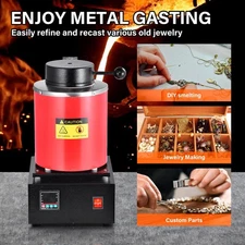 6.6LB Electric Melting Furnace Kit Smelting Gold Silver Copper Aluminum 1500W US