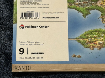 Pokemon Center Poster Flyer Region Maps 9 Pack Set Wcs 2023 Kanto