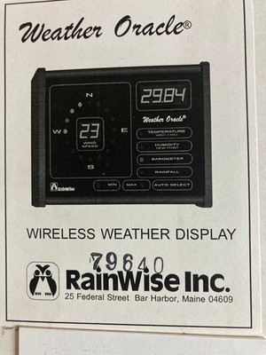 Rainwise Multi Wireless Weather Oracle Display For MK-III And WS-2000