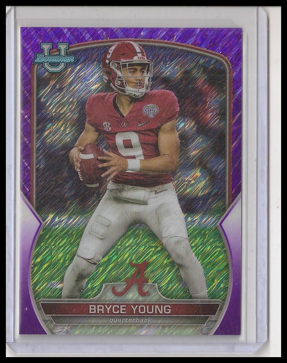 2022 Bowman University Chrome #1 Bryce Young Purple Shimmer Refractor