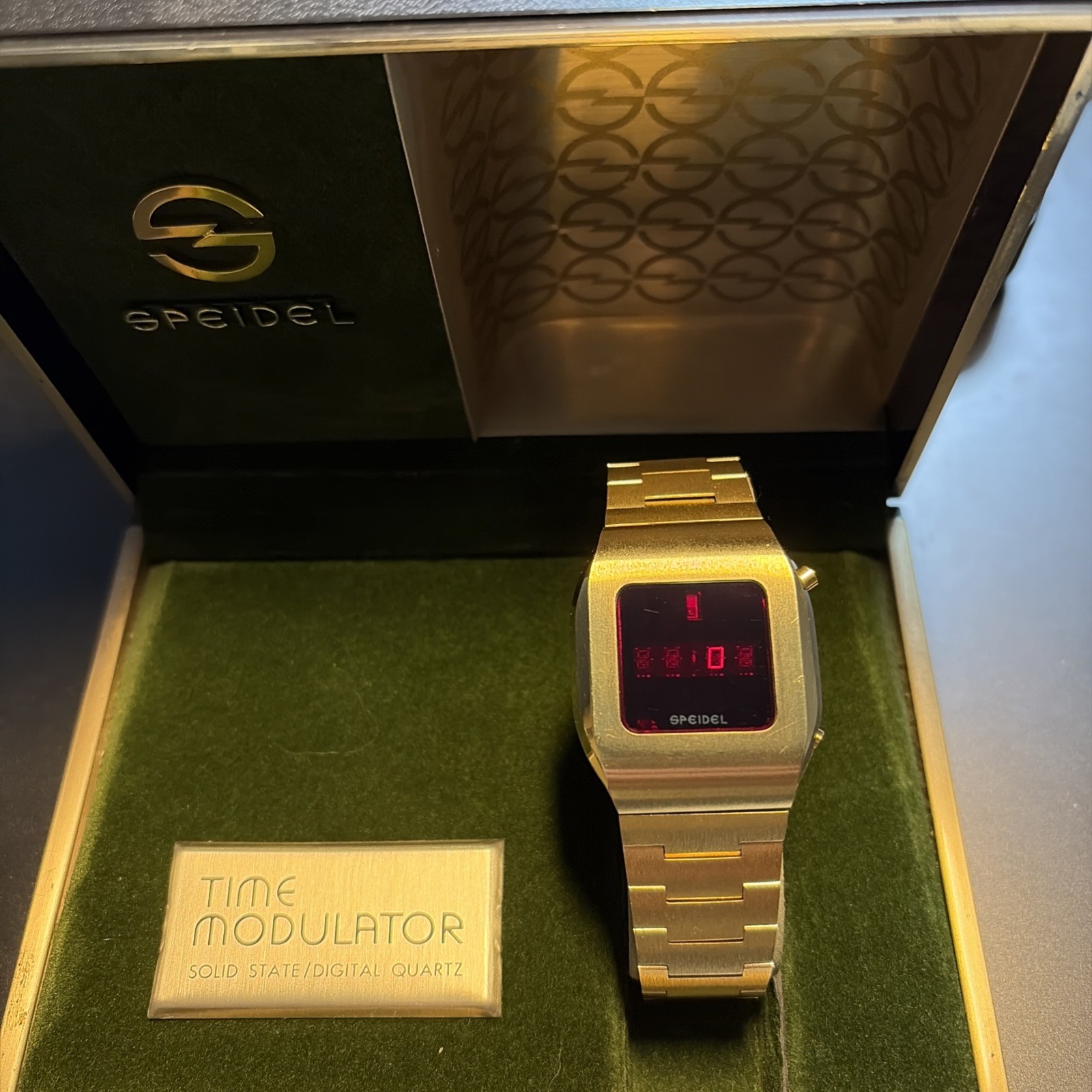 Rare Speidel 1970's LED Quartz Watch Time Modulator with Box, Needs Repair