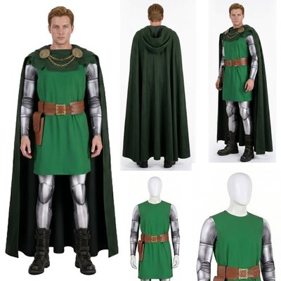 Avengers: Doomsday Doctor Doom Cosplay Costume Halloween Uniform Green Cloak Top