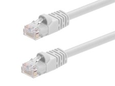 Cat5e Ethernet Patch Cable RJ45 Stranded 350Mhz UTP Copper Wire 24AWG 1ft White
