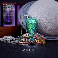 MOCHI Trendy Cyberpunk mermaid tail Pendant Car Hanging Couple Keychain Necklace