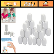 24PCS White EVA Foam Dice for Kids - Graffiti, Building Blocks, Creative Paintin
