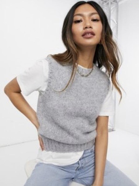 Women & Other Stories Vest Grey Alpaca 36