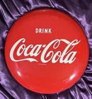 Vintage 1964  Drink Coca-Cola 16” Button Metal Soda Sign Stamped AM124 NM