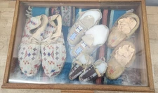 Antique 19th Century Sioux & Apache Beaded Moccasins & Inuit/Yupik Blanket