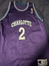Vintage 90s Larry Johnson Charlotte Hornets Jersey #2 Youth XL (18–20) Champion