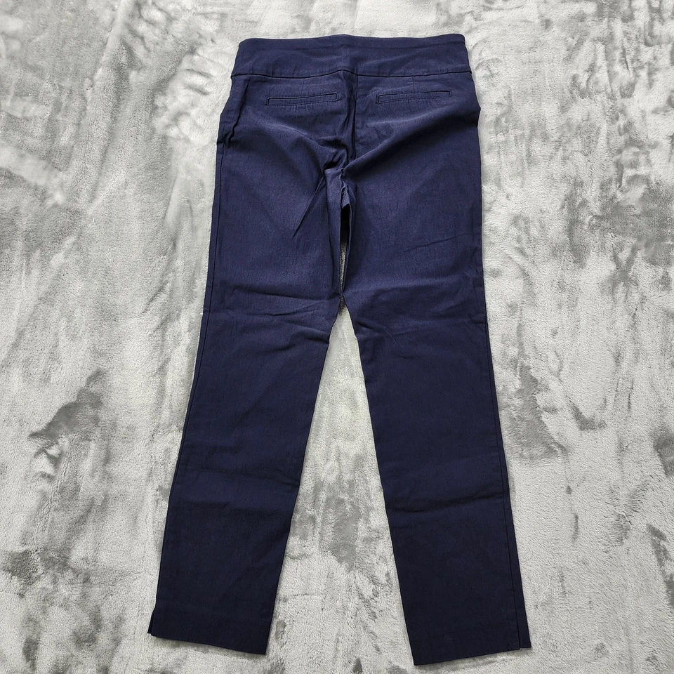Charter Club Pants Womens 4PS Blue Pull On Cambridge Slim Leg Stretch Office  - Image 2 of 4