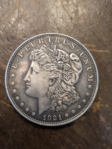 Morgan Silver Dollar 1921 $1 Coin Circulated 0.9 Fineness Business Strike
