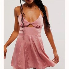Free People Intimately 'Good Catch Mini Slip' Pink Dress Size M UK 12 RRP $78