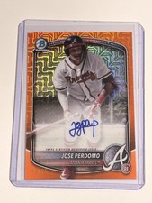 2025 Bowman - Chrome Prospect Mega Box Autographs Jose Perdomo #BMA-JP Orange...