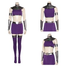 Anime Princess Koriand'r Purple Cosplay Superhero Costume Skirt Dress Uniform US