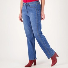 Peace Love World Size 8 Petite 8P Double Side Seam Jeans MEDIUM WASH A554218