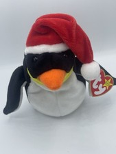 Ty Beanie Babies Zero Penguin Plush Santa Hat Retired 1998 MPN Zero