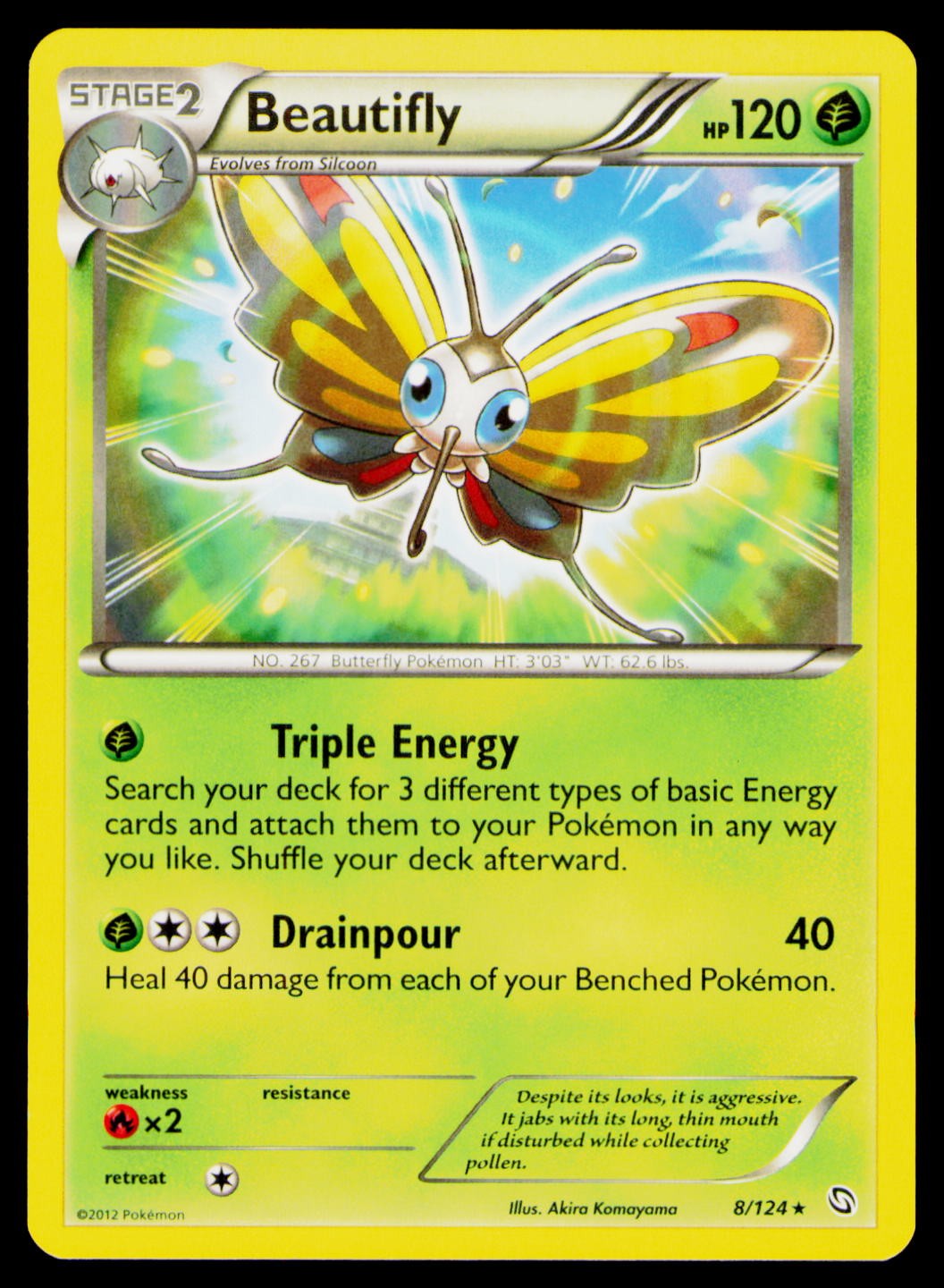 Beautifly Normal #8/124 Rare Pokemon Dragons Exalted NM