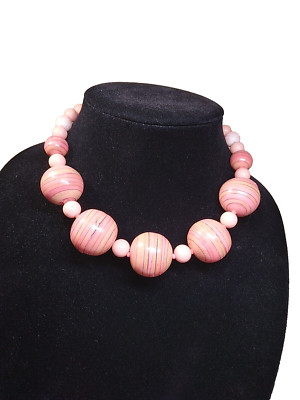 Miriam Haskell Vintage Wood And Glass Bib Necklace In Oranges