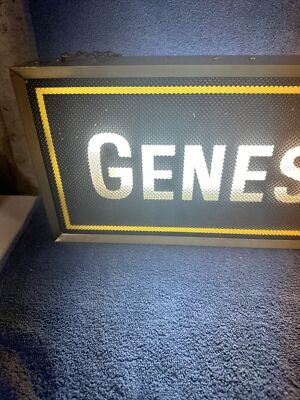 VINTAGE GENESEE BEER LIGHT UP HANGING METAL SIGN OLD SCHOOL TWO
