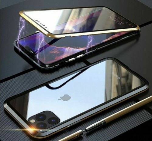 Do iPhone 16 15 14 13 12 Pro Max 11 Adsorpcja magnetyczna Metalowe etui Szklana pokrywa - Zdjęcie 15 z 18