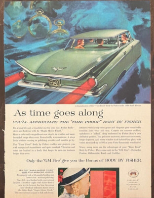 1959 Time Proof Body by Fisher ad, Buick Electra, green, 4 doors