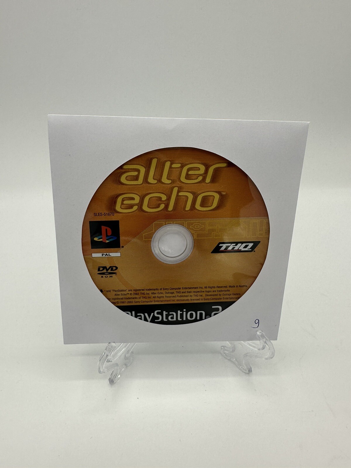 Alter Echo (Sony PlayStation 2, 2003) - Disc Only