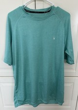 NWT Spyder Men's UPF 30 Cationic Short Sleeve Raglan Rash Guard, Green Size L