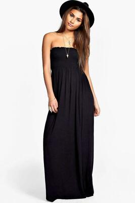 boob tube long dress Womens Ladies Sheering Boobtube Bandeau Long Summer Strapless Maxi Dress